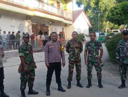 Anggota Koramil 1621-02/Abanteng Berkolaborasi dengan Bhabinkamtibmas Polsek Niki-niki Amankan Ibadah Sholat ied Hari Raya Idul Adha 1445 H Di Masjid An-Nur