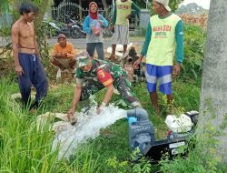 Bantuan Mesin Pompa Air Kerjasama TNI AD dan Kementrian Pertanian Mulai Dirasakan Petani Desa Drenges