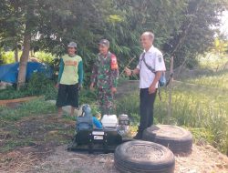 Dorong Produktivitas Pertanian, Babinsa Bersama Tim Pertanian Mantau Lokasi Pompanisasi
