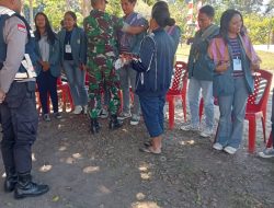  Hadirnya Babinsa Oinlasi, Pada Acara Pelepasan KKN Unwira Kupang di Wilayah Binaan. 