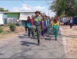 Koramil 0810/18 Ngetos Latih Anggota Paskibra Kecamatan Ngetos
