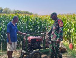 Pastikan Berfungsi Dengan Baik, Babinsa Koramil 0810/03 Loceret Mengecek Kondisi Pompa Air Untuk Pengairan Sawah