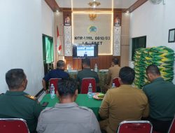 Dandim Nganjuk Ikuti Vicon Gerakan Pangan Murah Serentak se-Jawa Timur