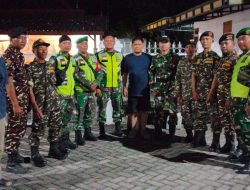 Patroli Gabungan Koramil 0810/16 Sukomoro dan Banser Wujudkan Kamtibmas di Kecamatan Sukomoro