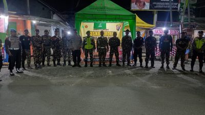 Anggota Kodim 0810/Nganjuk Bersama Polri dan Banser Amankan Pos Pantau Arus Mudik dan Balik Lebaran 2026