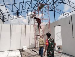 Tetap Semangat di Bulan Ramadhan, Babinsa Koramil 0810/20 Ngluyu Dampingi Pembangunan KDKMP di Desa Sugihwaras