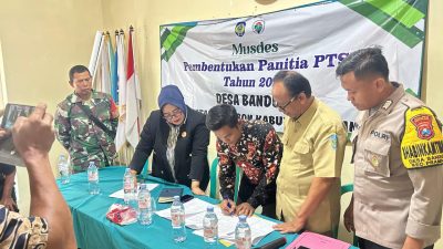Babinsa Koramil 0810/11 Prambon Hadiri Pembentukan Panitia PTSL Tahun 2026 Desa Bandung