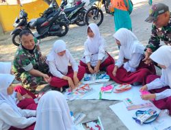 BINTER KOMSOS DI SDN NGRAMI, SERTU YATMONO PERERAT SILATURAHMI DENGAN SISWA DAN GURU SDN NGRAMI