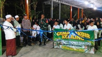 BABINSA BERSAMA BHABINKAMTIBMAS LAKSANAKAN PENGAMANAN GEMA TAKBIR KELILING IDUL ADHA 1447 H
