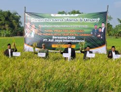 Dandim Nganjuk Hadiri Panen Raya Padi Varietas Unggul di Ponpes HAQ Blitaran Sukomoro