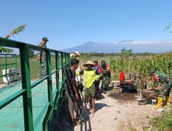 Babinsa Desa Jatirejo Laksanakan Monitoring dan Pengawasan Pembangunan Jembatan Merah Putih di Wilayah Binaan