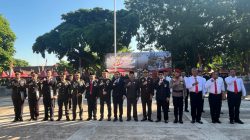 Dandim 0810/Nganjuk Hadiri Upacara Hari Bhayangkara ke-80 dan Tasyakuran di Alun-Alun Nganjuk