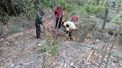 Aksi Tanggap Babinsa Berhasil Jinakkan Api di Rumpun Bambu, Sinergi TNI, polri dan Warga.