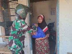 PEDULI WARGA BINAAN, BABINSA TURUN LANGSUNG SALURKAN BANTUAN SEMBAKO KEPADA MASYARAKAT