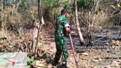 Lagi-Lagi Rumpun Bambu Dilalap Api! Babinsa Kacangan dan Damkar Berjibaku Jinakkan Kobaran di Berbek