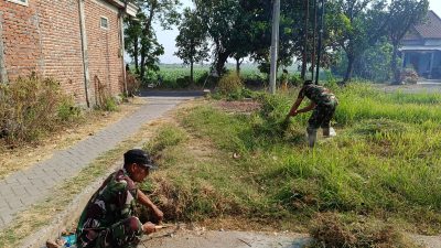 Bukan Sekadar Bersih-Bersih! Koramil Kertosono Bersama Warga Bergerak, KDKMP Juwono Disulap Jadi Bersih dan Nyaman