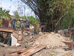 Gotong Royong TNI dan Warga, Pembangunan Jembatan Garuda Klagen Kian Mendekati Rampung
